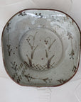 【Sakurei Okamoto】E-Garatsu squared green patterned plate