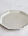 【Tsutomu Takeshita】white celadon porcelain octagonal plate 7sun