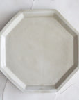 【Tsutomu Takeshita】white celadon porcelain octagonal plate 7sun