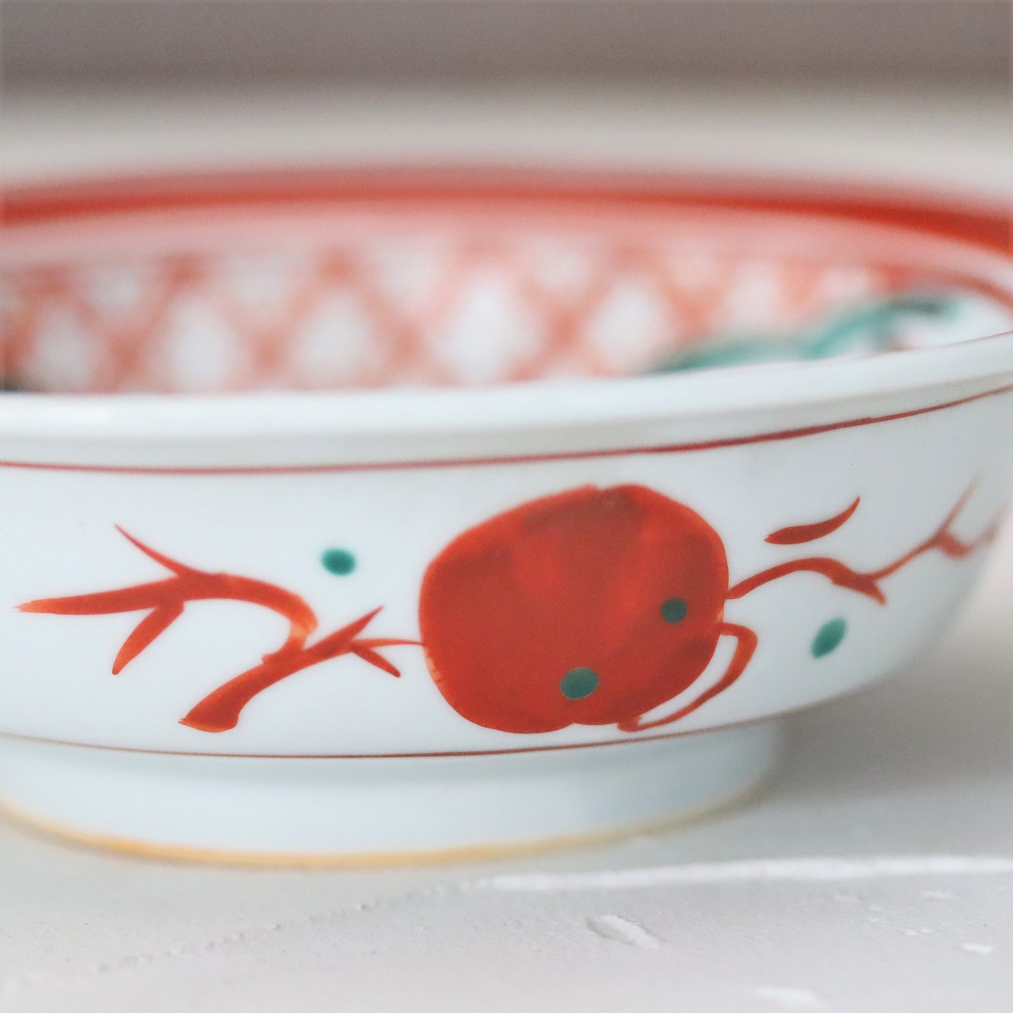 赤絵花鳥紋向付