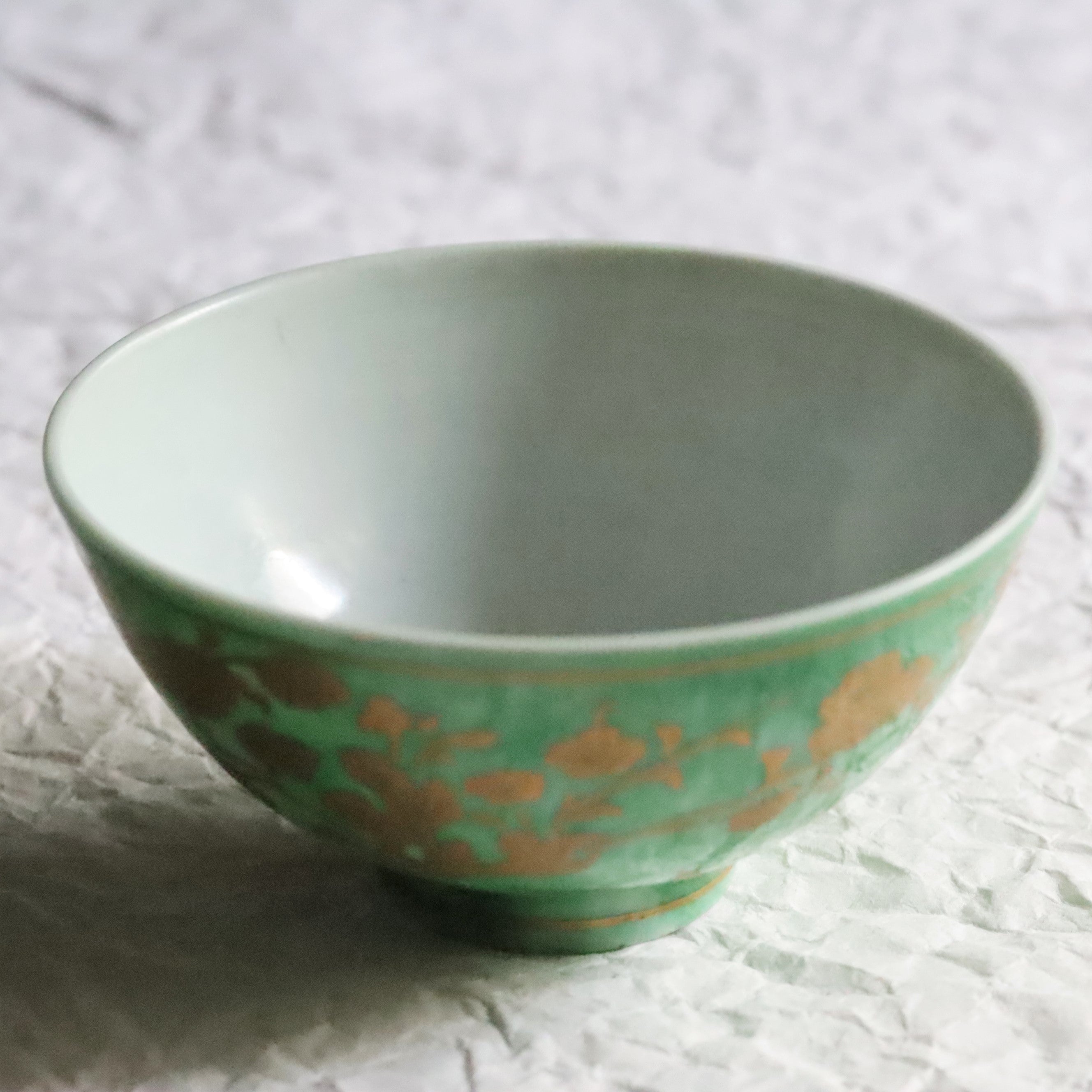 緑地金襴手向付 5客揃 – うつわ御結