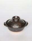 Black 4 inch handmade small pot rough carving