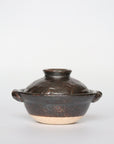 Black 4 inch handmade small pot rough carving