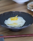【山本英樹】玄釉輪花朝顔鉢 小