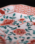 square flower patterned diamond-shaped plate
