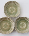 【雪ノ浦裕一】琥珀釉輪花四方小鉢