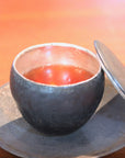 【山本英樹】玄釉銀彩茶器(身・蓋)