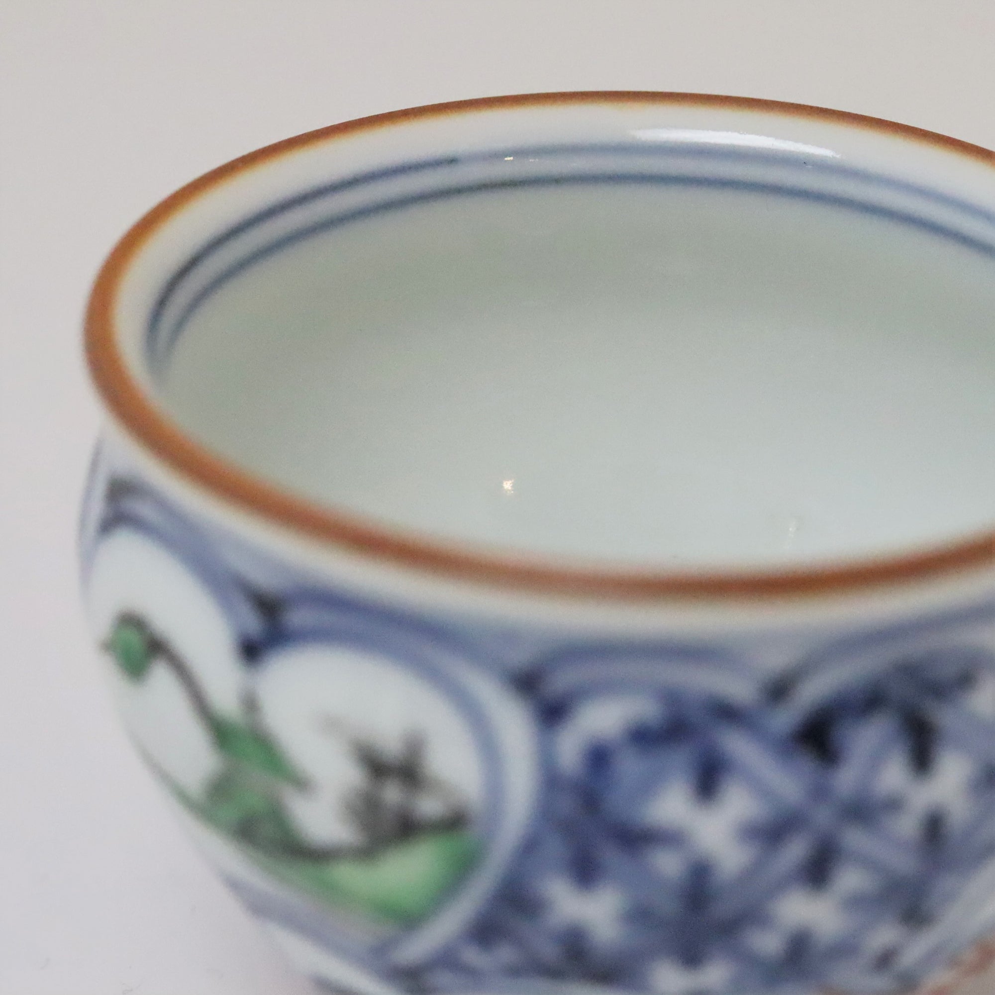 染錦間取地紋山水 壷々