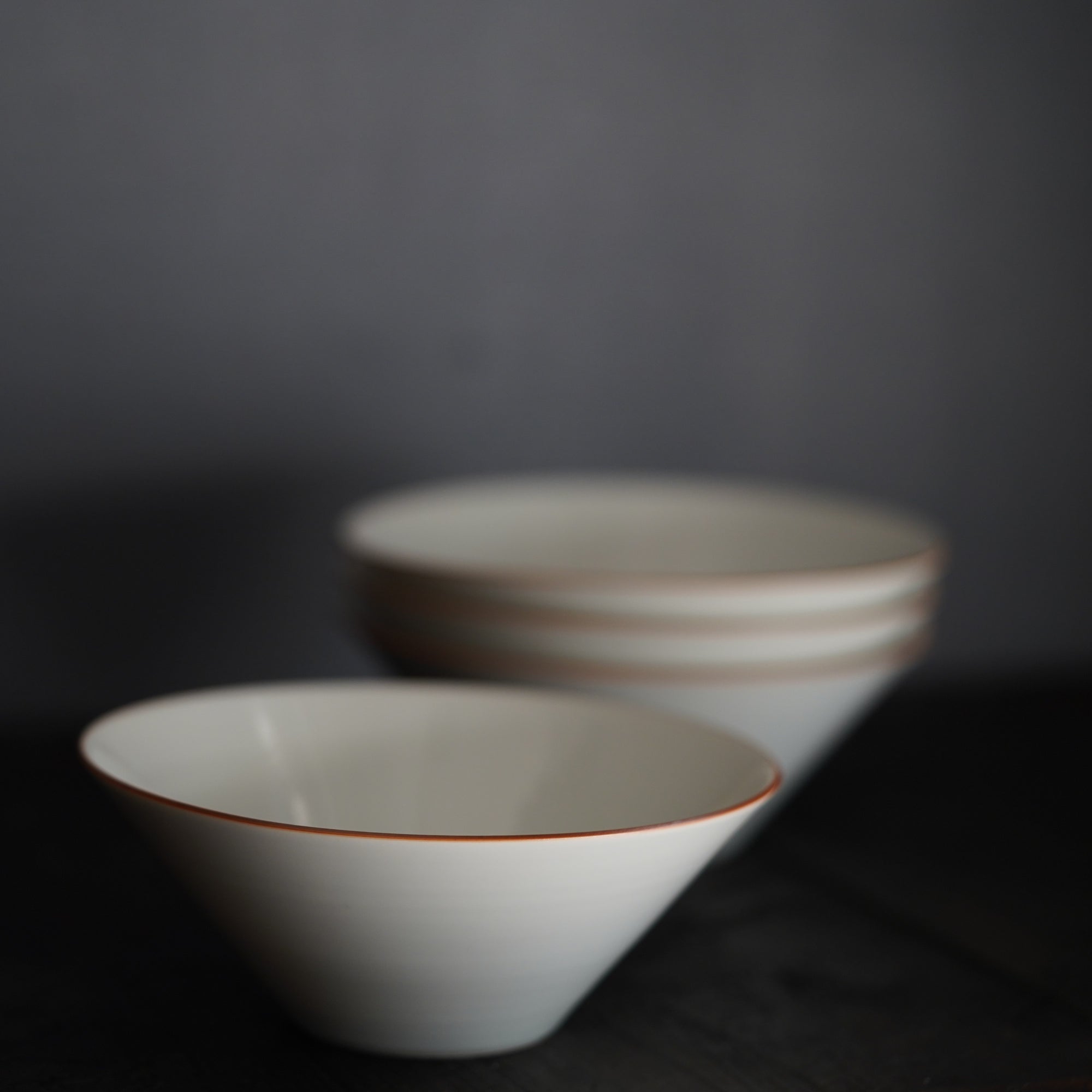 【河合正光】白磁小鉢(口紅)