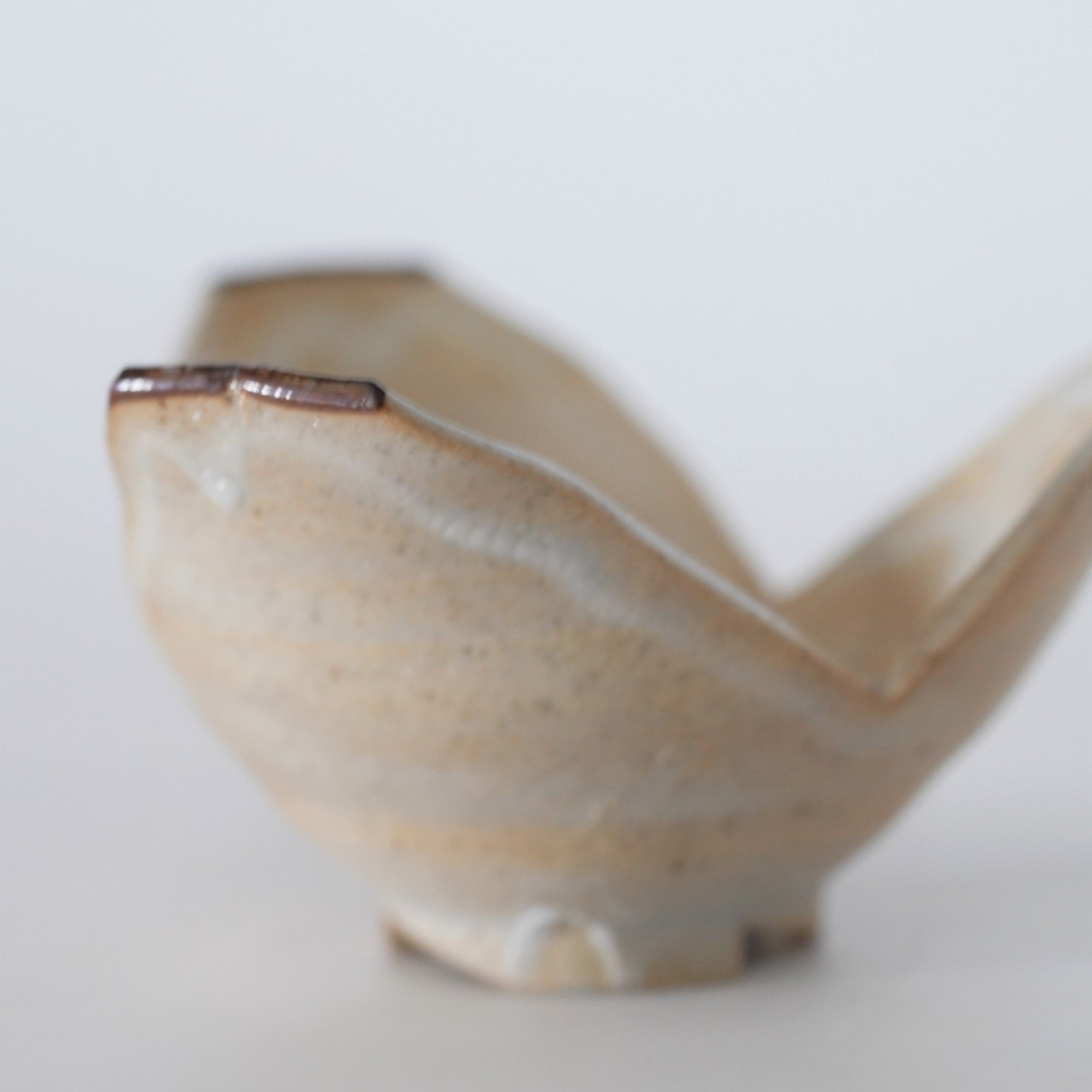 【Rui Mitoh】Ao-Karatsu round flower-shaped small plate