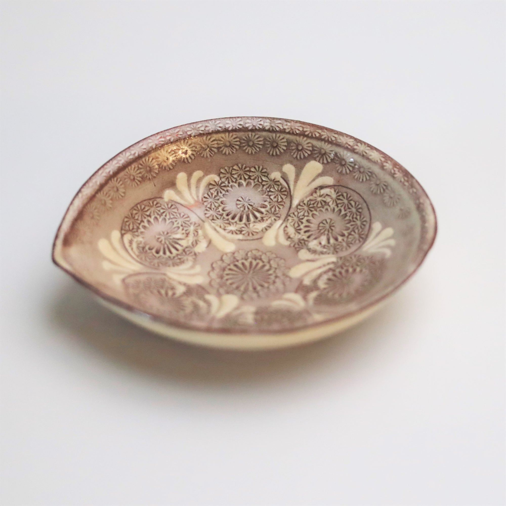 紫三島あわび型小付