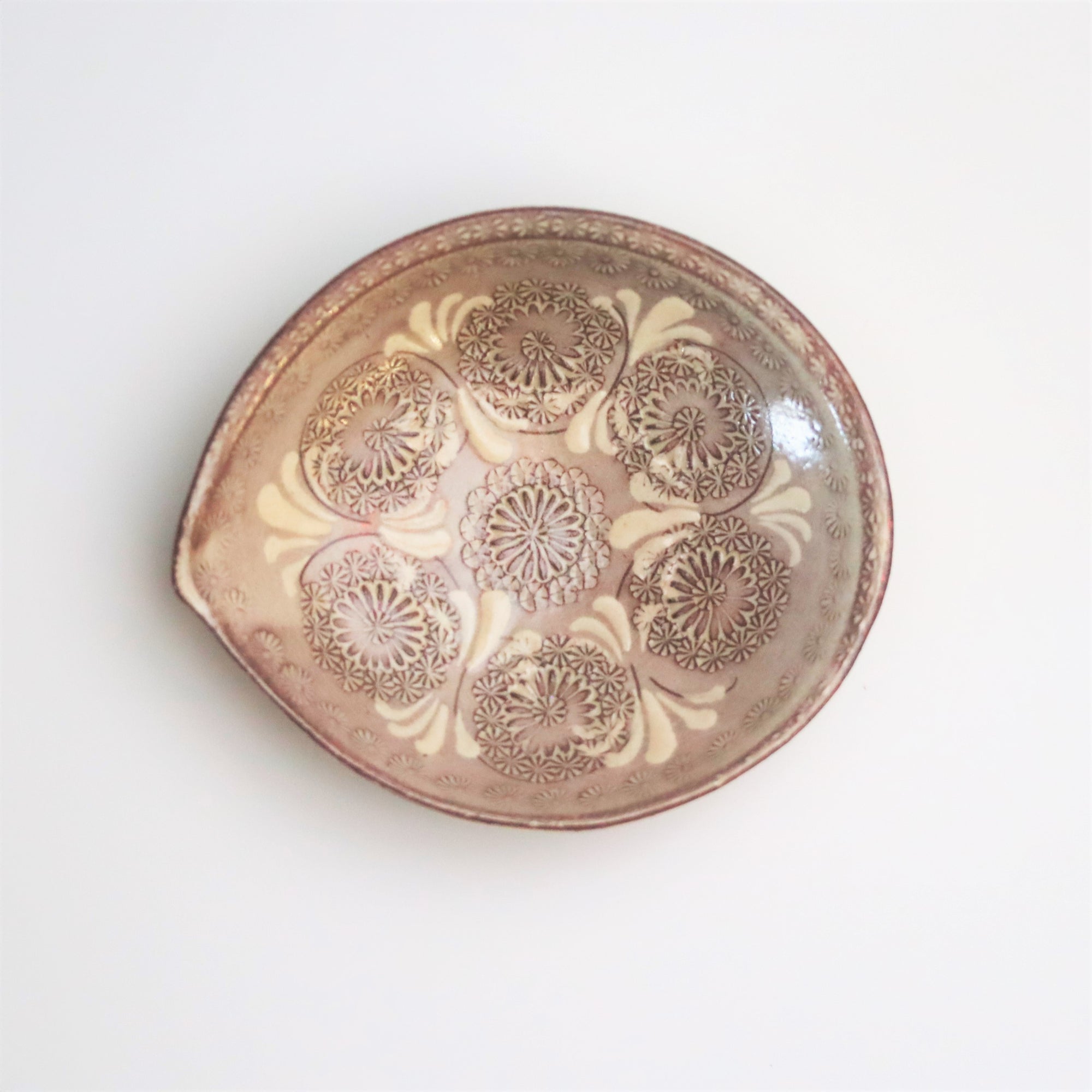 紫三島あわび型小付