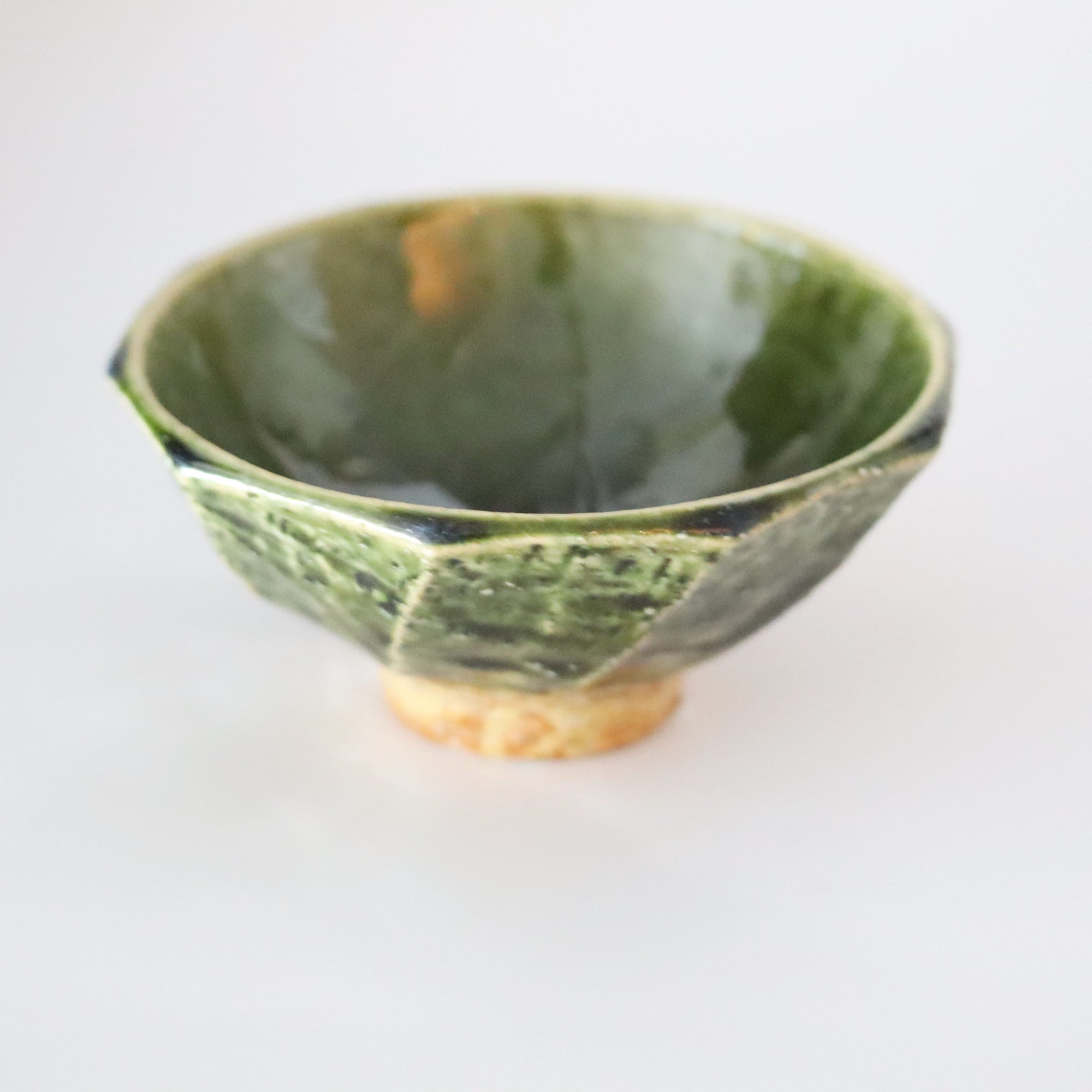 Oribe chamfered rice bowl