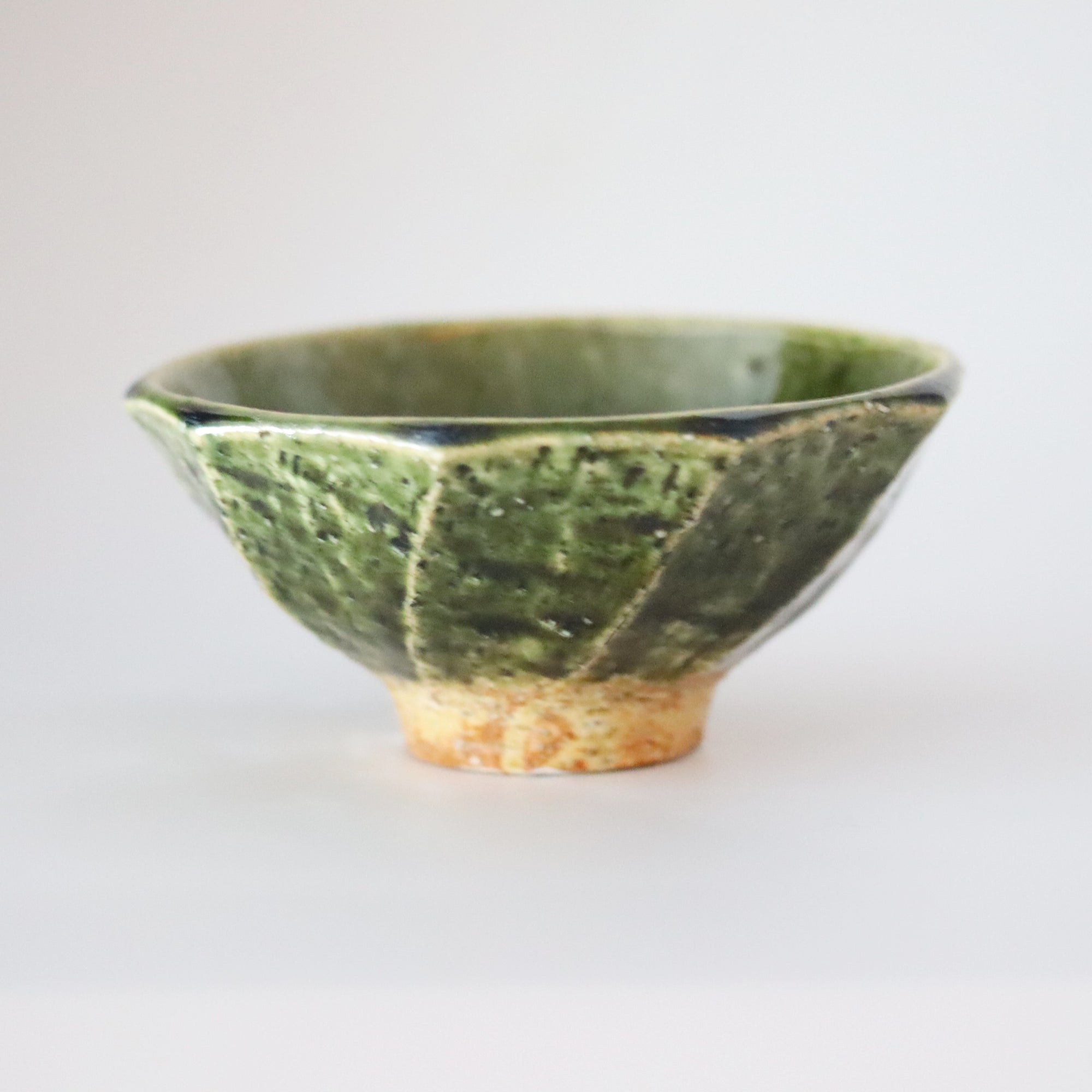 Oribe chamfered rice bowl