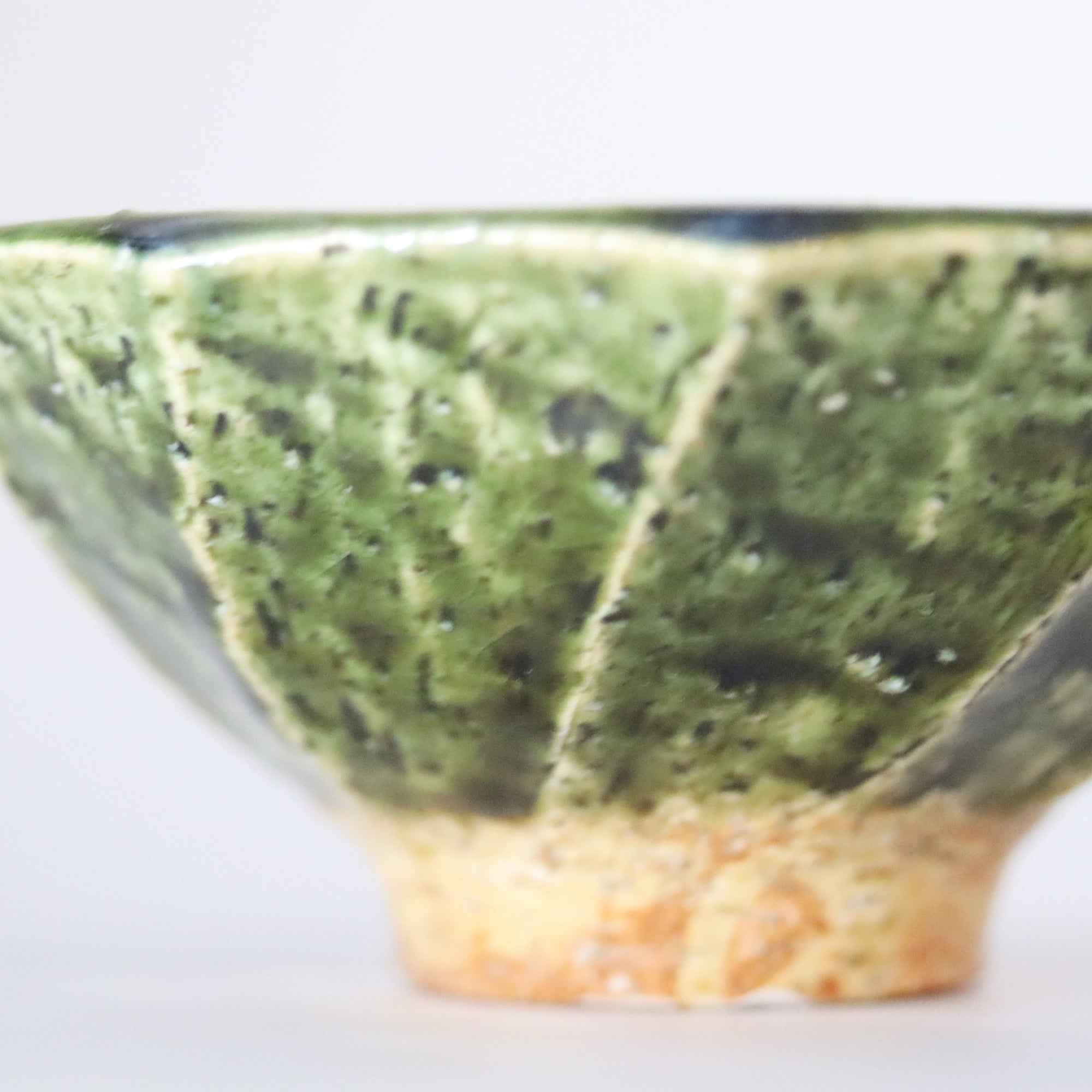Oribe chamfered rice bowl