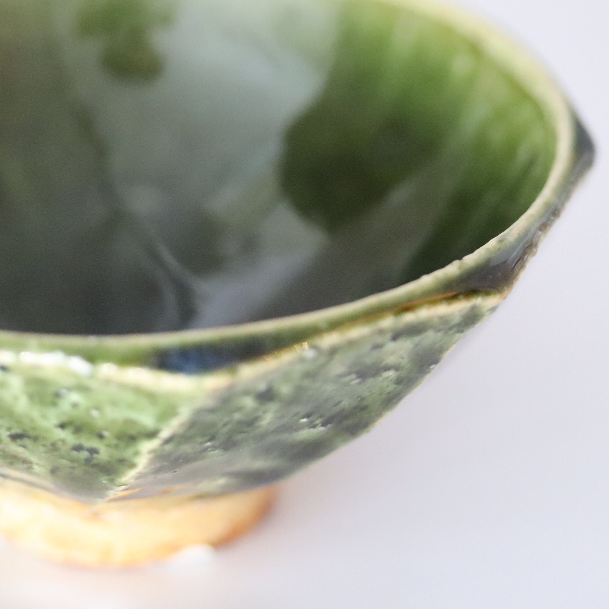 Oribe chamfered rice bowl