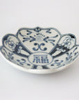 floral pattern Kata-uchi round flower-shaped plate