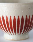 watermarked grass painted Sncha tea bowl Red
