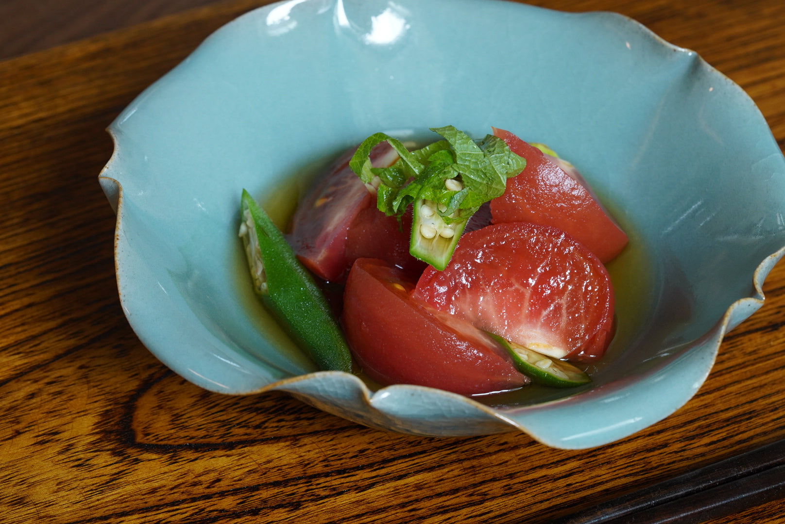 [Taku Kiyama] Blue porcelain morning glory bowl large