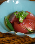 [Taku Kiyama] Blue porcelain morning glory bowl large