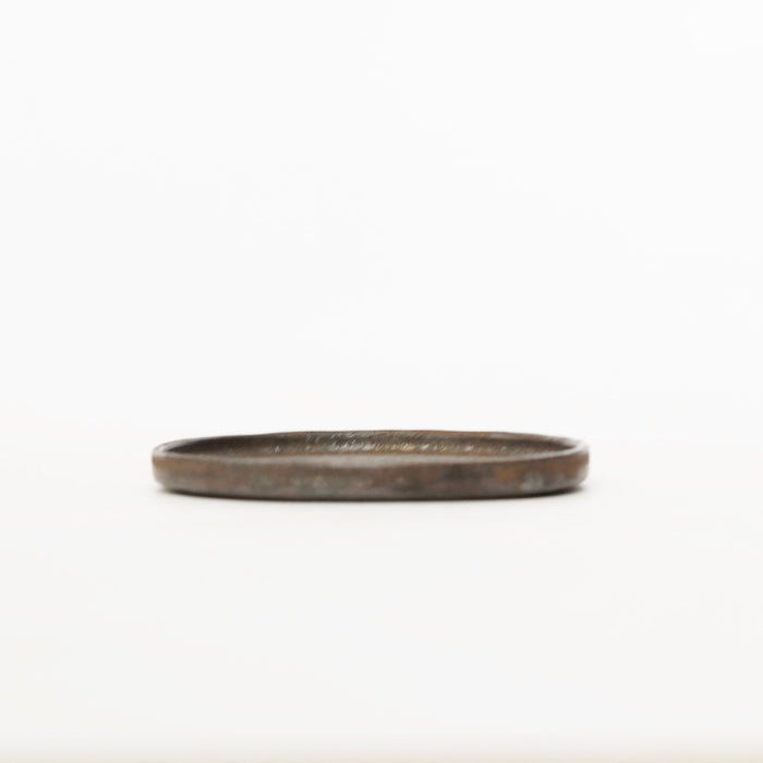 【山本英樹】玄釉縁立皿　10ｃｍ