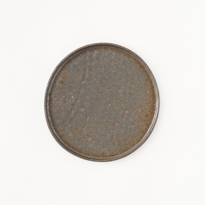 【山本英樹】玄釉縁立皿　15ｃｍ