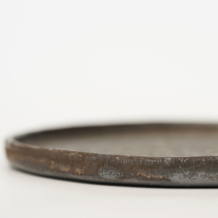 【山本英樹】玄釉縁立皿　15ｃｍ