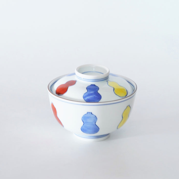 色彩六瓢小蓋物