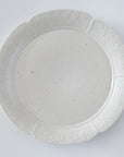 [Bunshogama] White porcelain 6-inch flower plate with flower pattern
