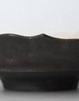 【Hideki Yamamoto】Kuro-yu flower-shaped deflection bowl