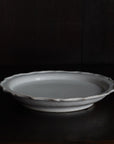 [Bunshogama] White porcelain 5-inch flower rim plate