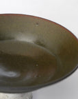 [Etsushi Noguchi] Black glaze stem plate