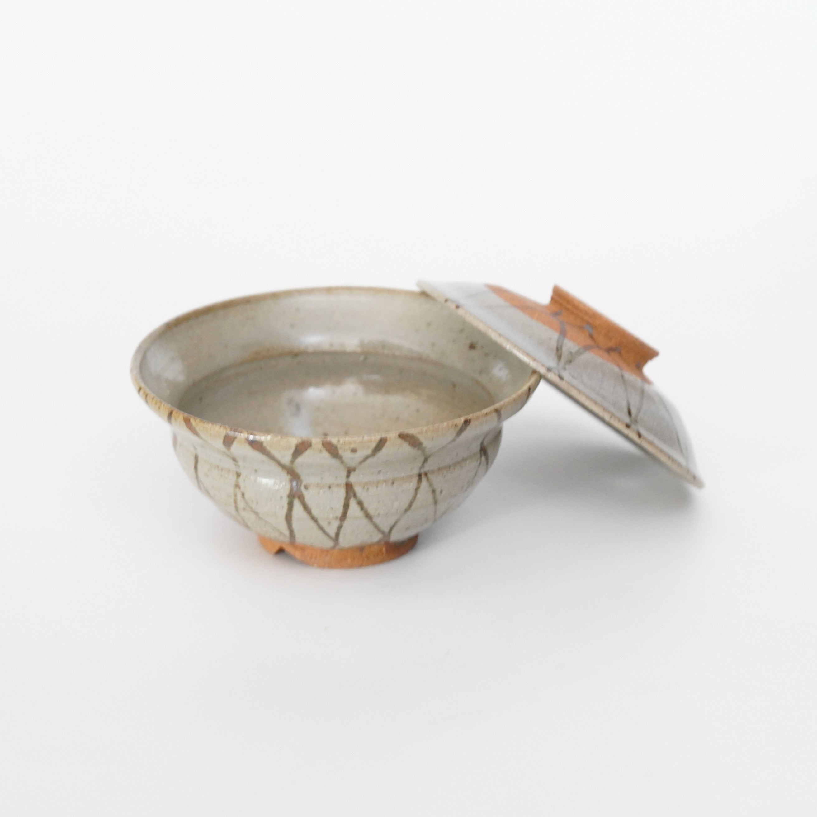 藤ノ木陽太郎】絵唐津蓋物 網目文 – うつわ御結