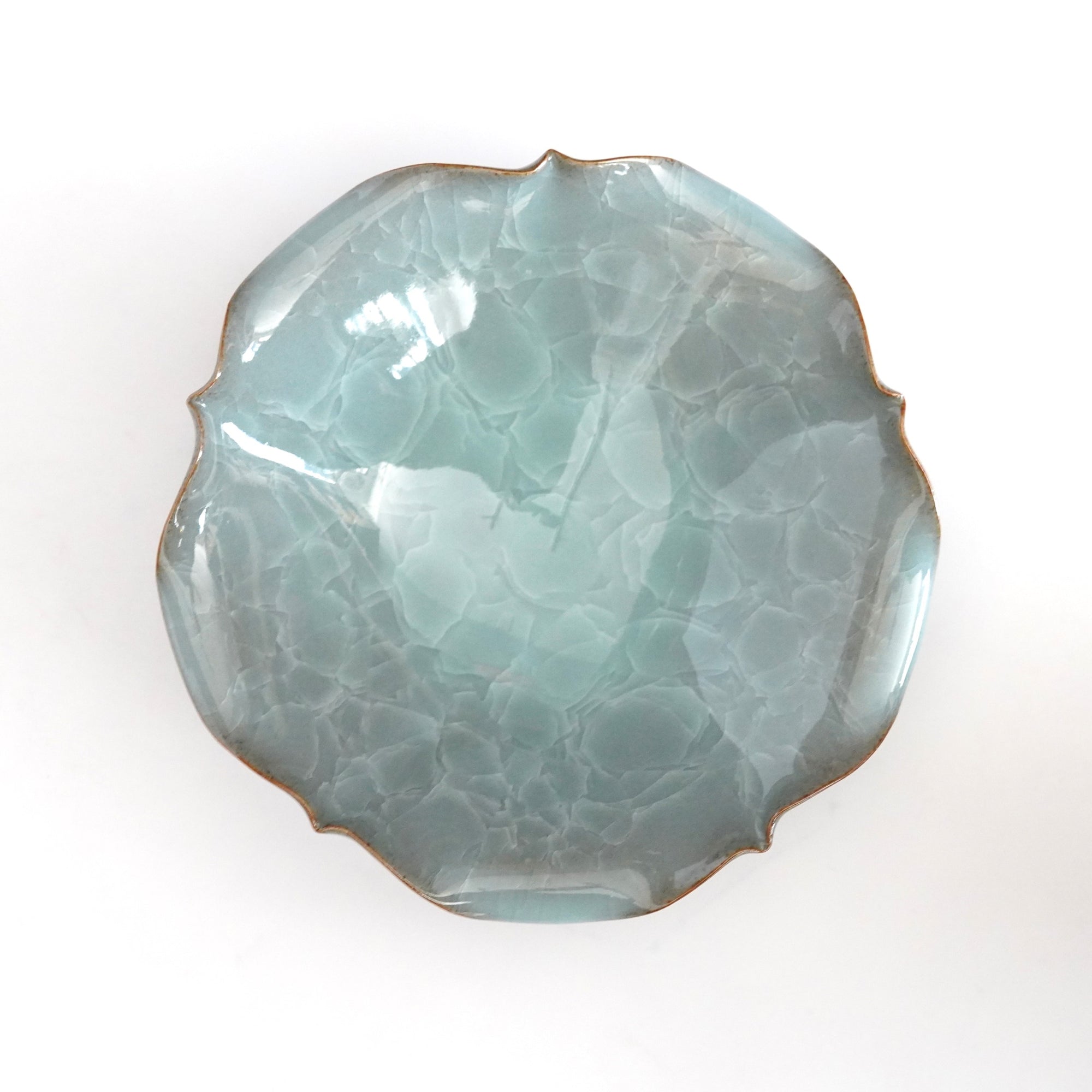 [Taku Kiyama] Blue porcelain morning glory bowl large