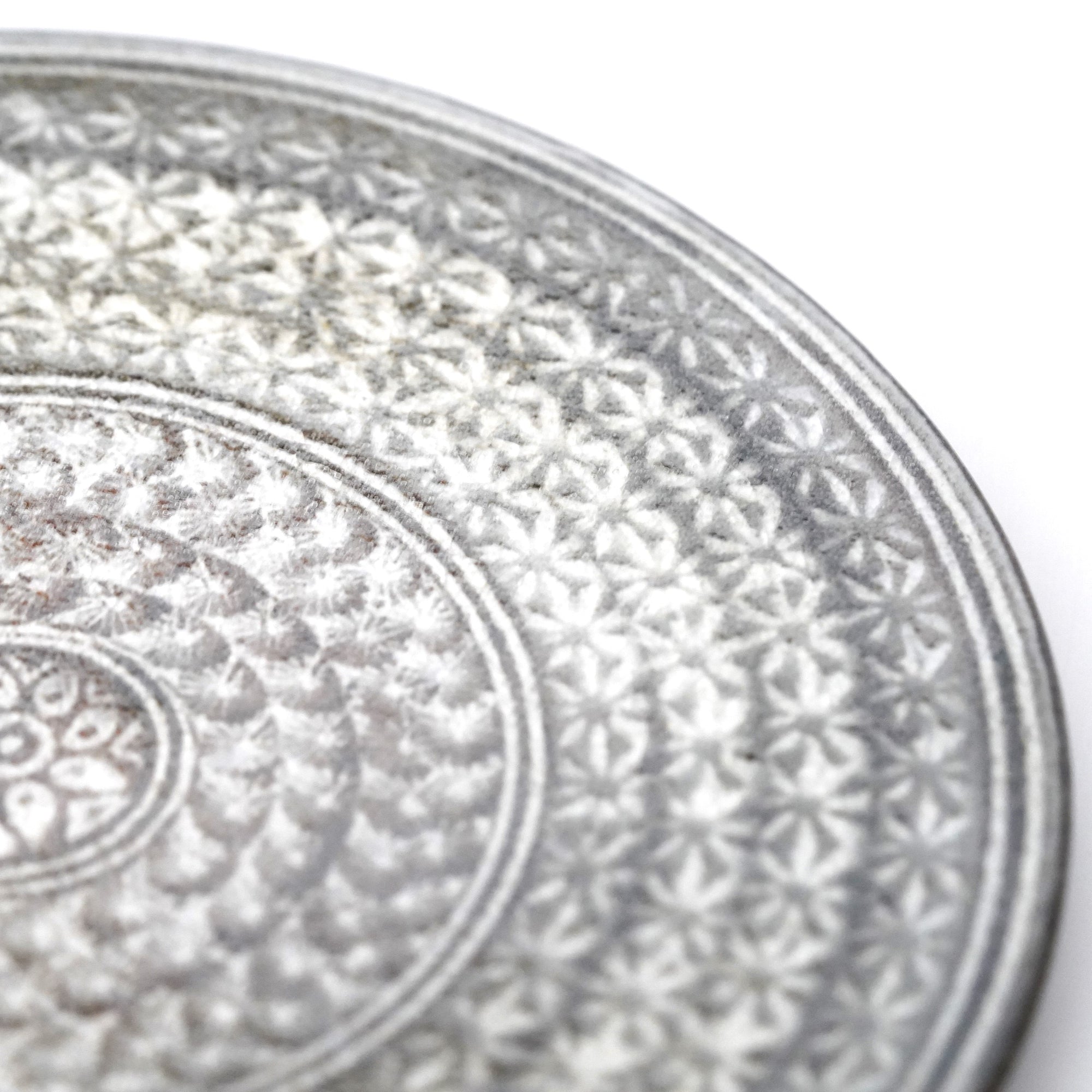 【Hideki Yamamoto】Glass glazed Mishima-de hexagonal plate