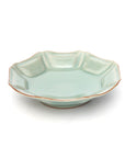 【Hirokazu Kato】Flower-patterned Hexagonal celadon bowl