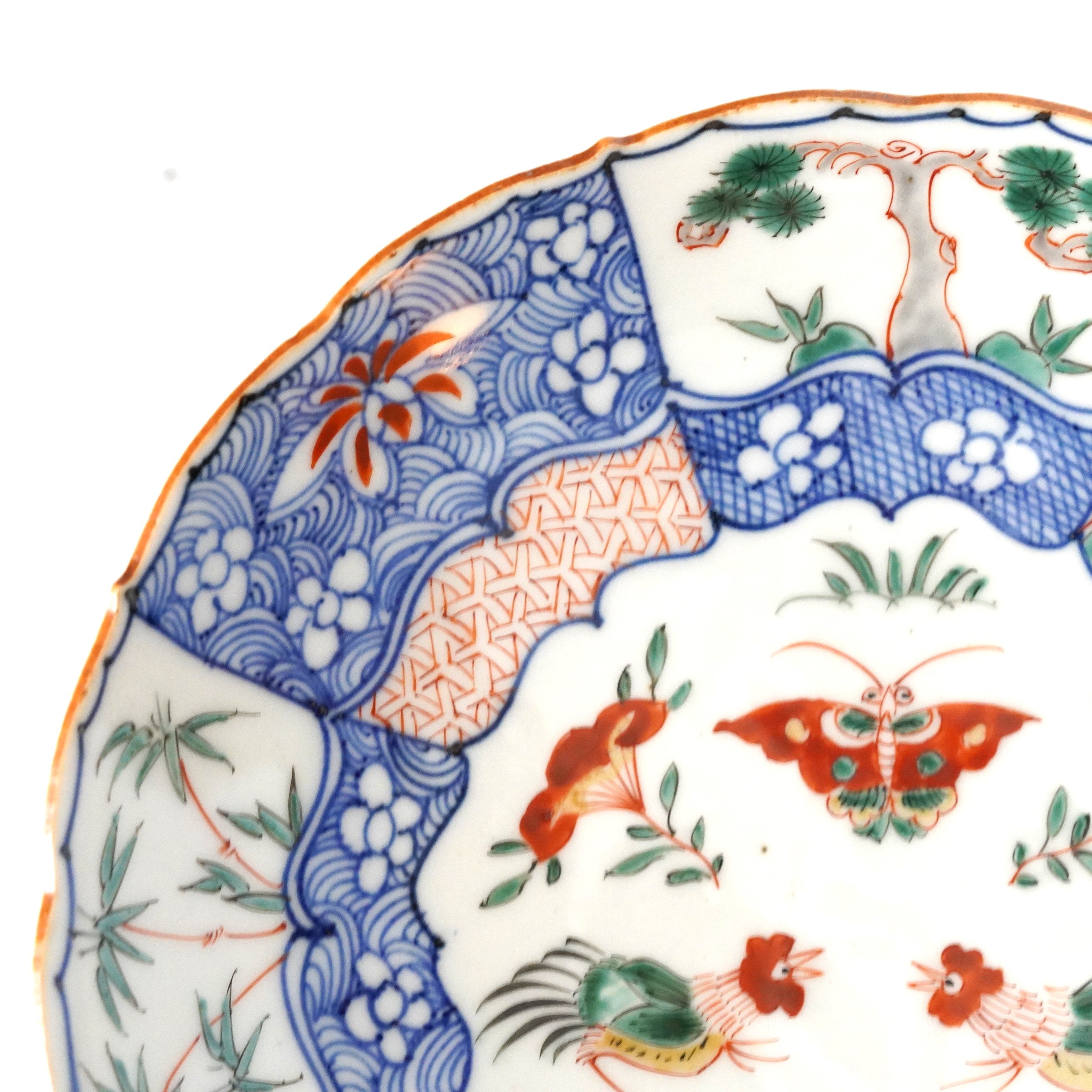 鳥文大皿　(加藤 釥 作) 鳥文大皿 (加藤 釥 作) （黄瀬戸線紋皿(加藤 唐三郎
