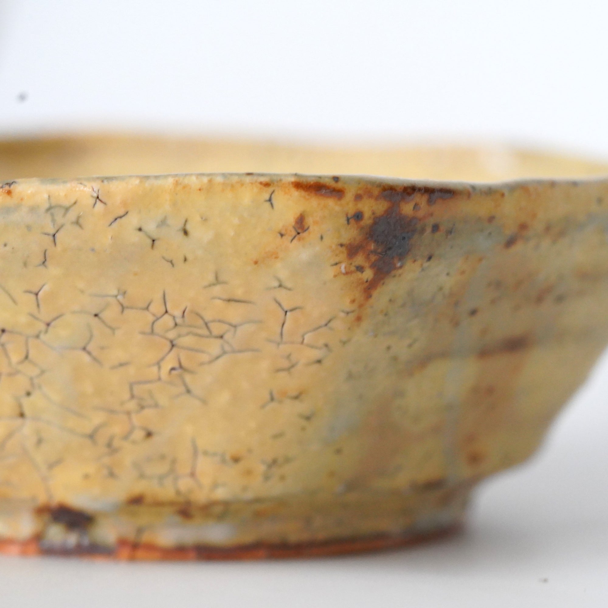 【Kazuhiko Kudo】Green Kohiki octagonal small bowl