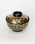 Black bamboo grass patterned Sensai bowl