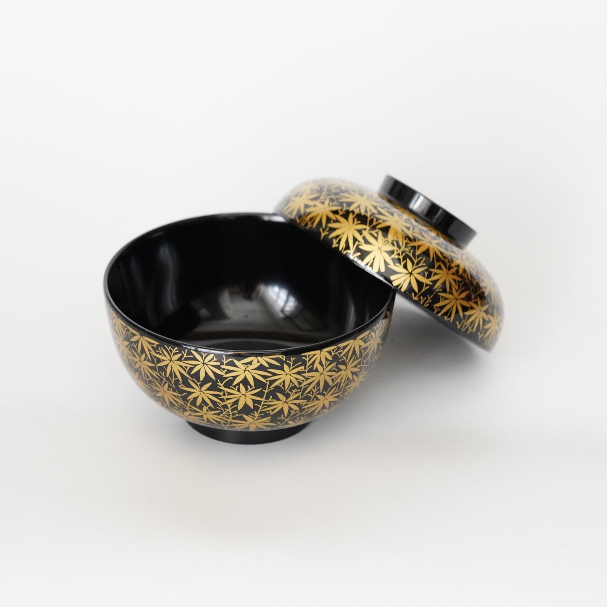 Black bamboo grass patterned Sensai bowl