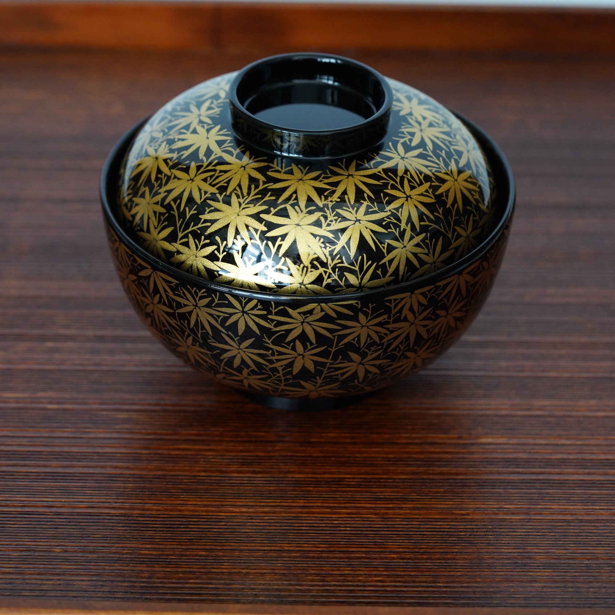 Black bamboo grass patterned Sensai bowl