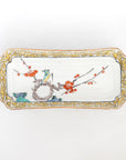 5-inch plate with ink-filled treasures and flowers and birds pattern