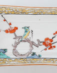 5-inch plate with ink-filled treasures and flowers and birds pattern