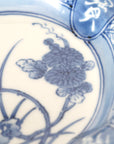 5-inch plate with ink-filled treasures and flowers and birds pattern