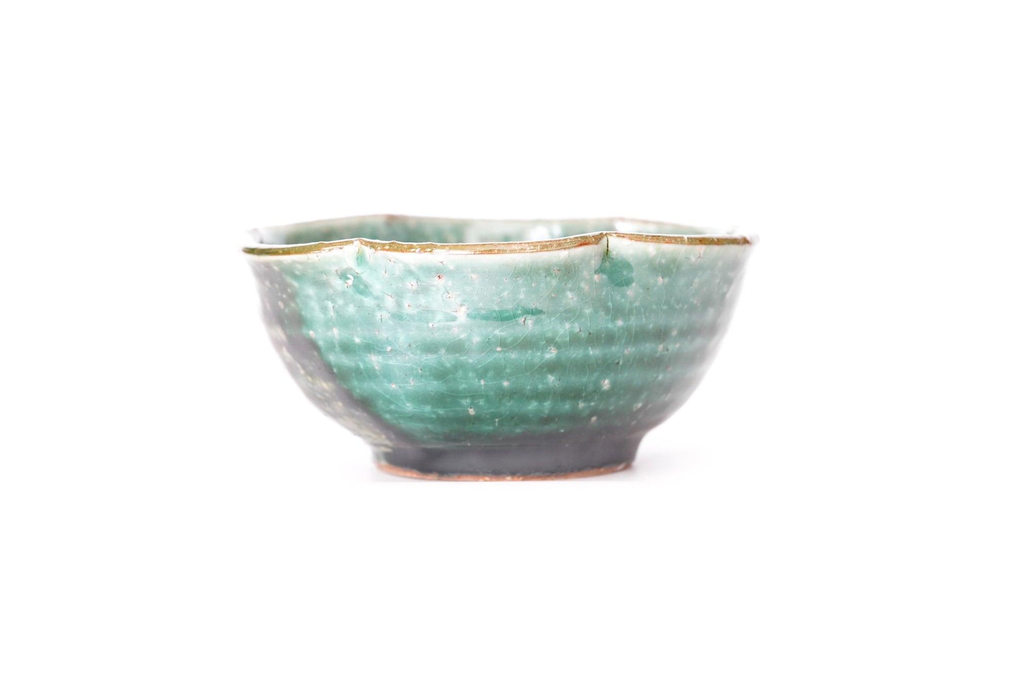 【Kazuhiko Kudo】Green Kohiki octagonal small bowl