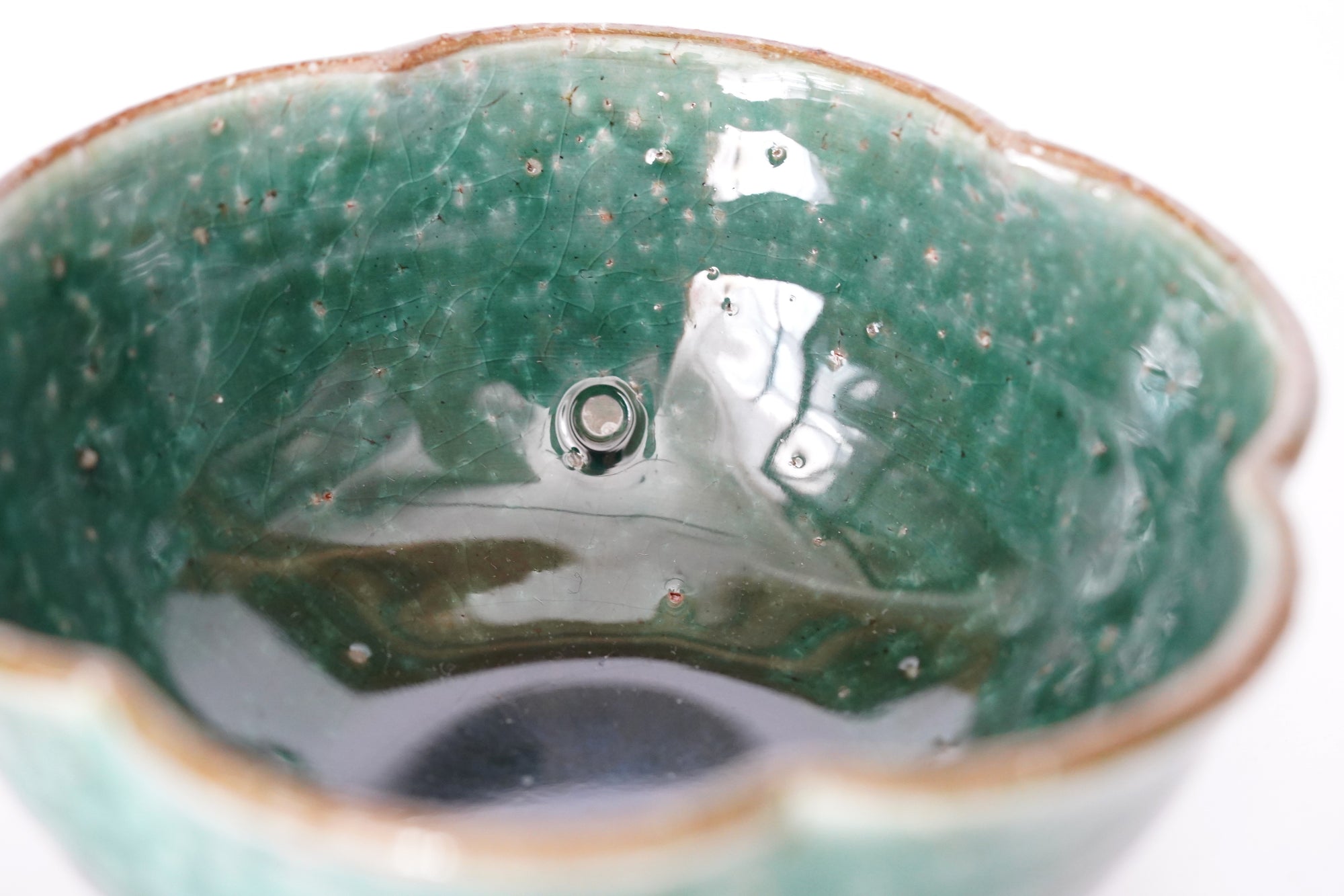 【Kazuhiko Kudo】Green Kohiki octagonal small bowl