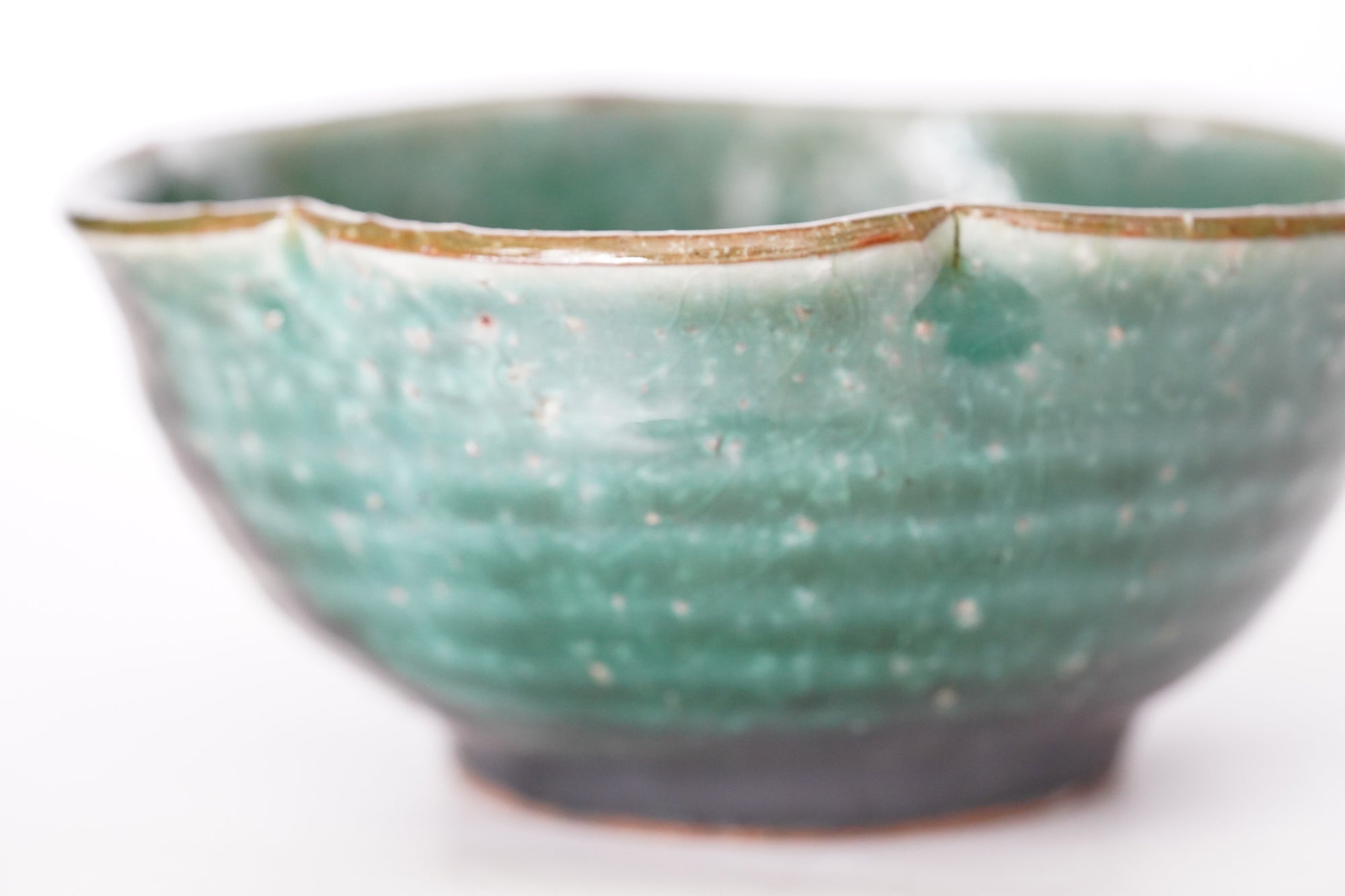 【Kazuhiko Kudo】Green Kohiki octagonal small bowl