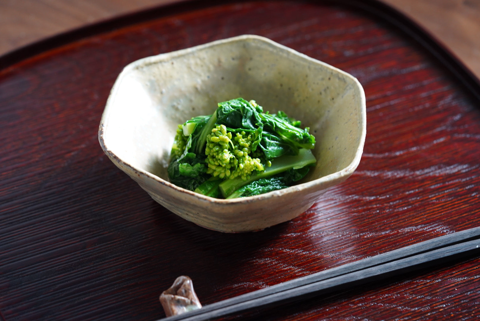 【Kazuhiko Kudo】Green Kohiki octagonal small bowl