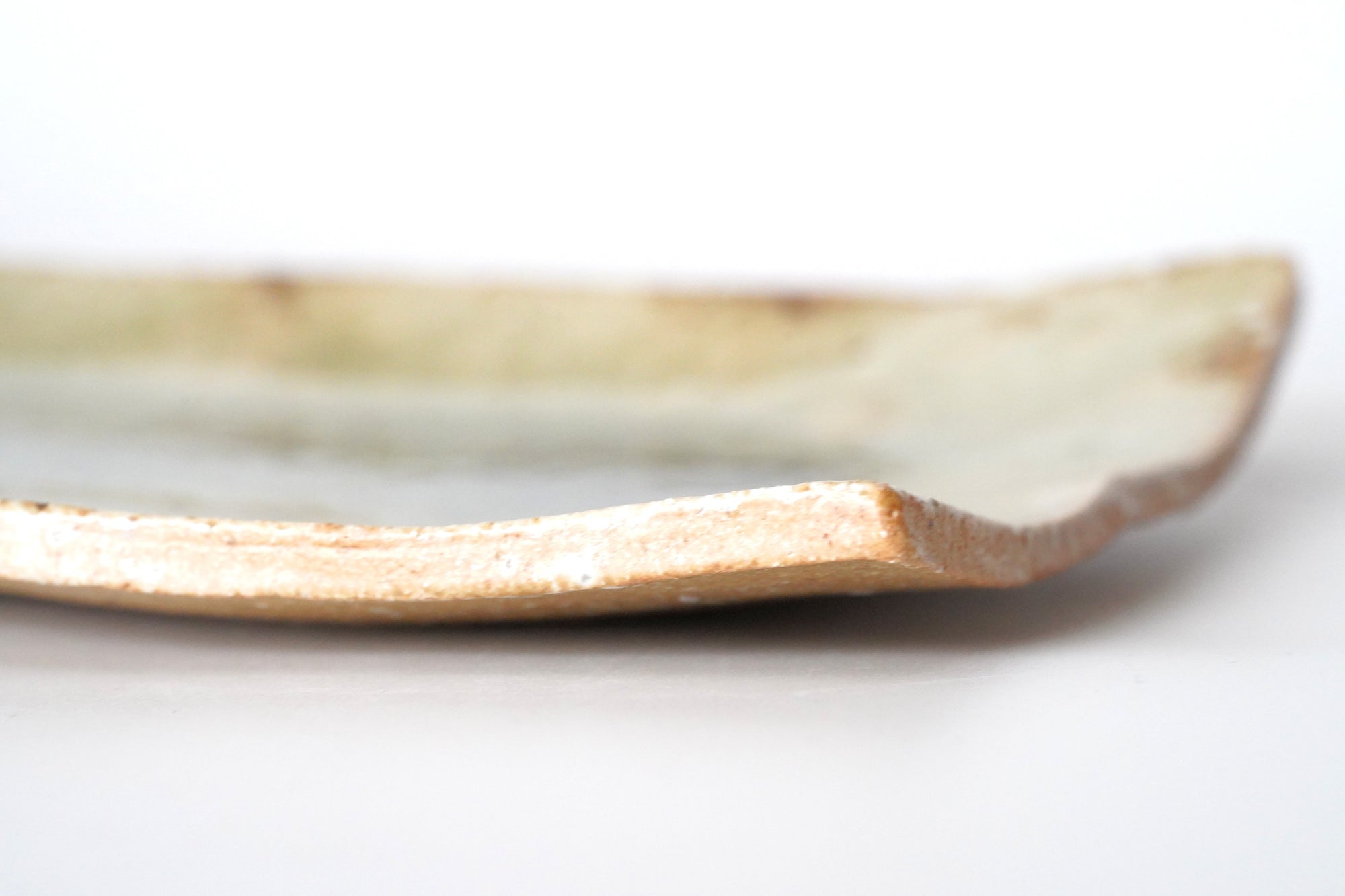 Shigaraki ash glaze long square plate
