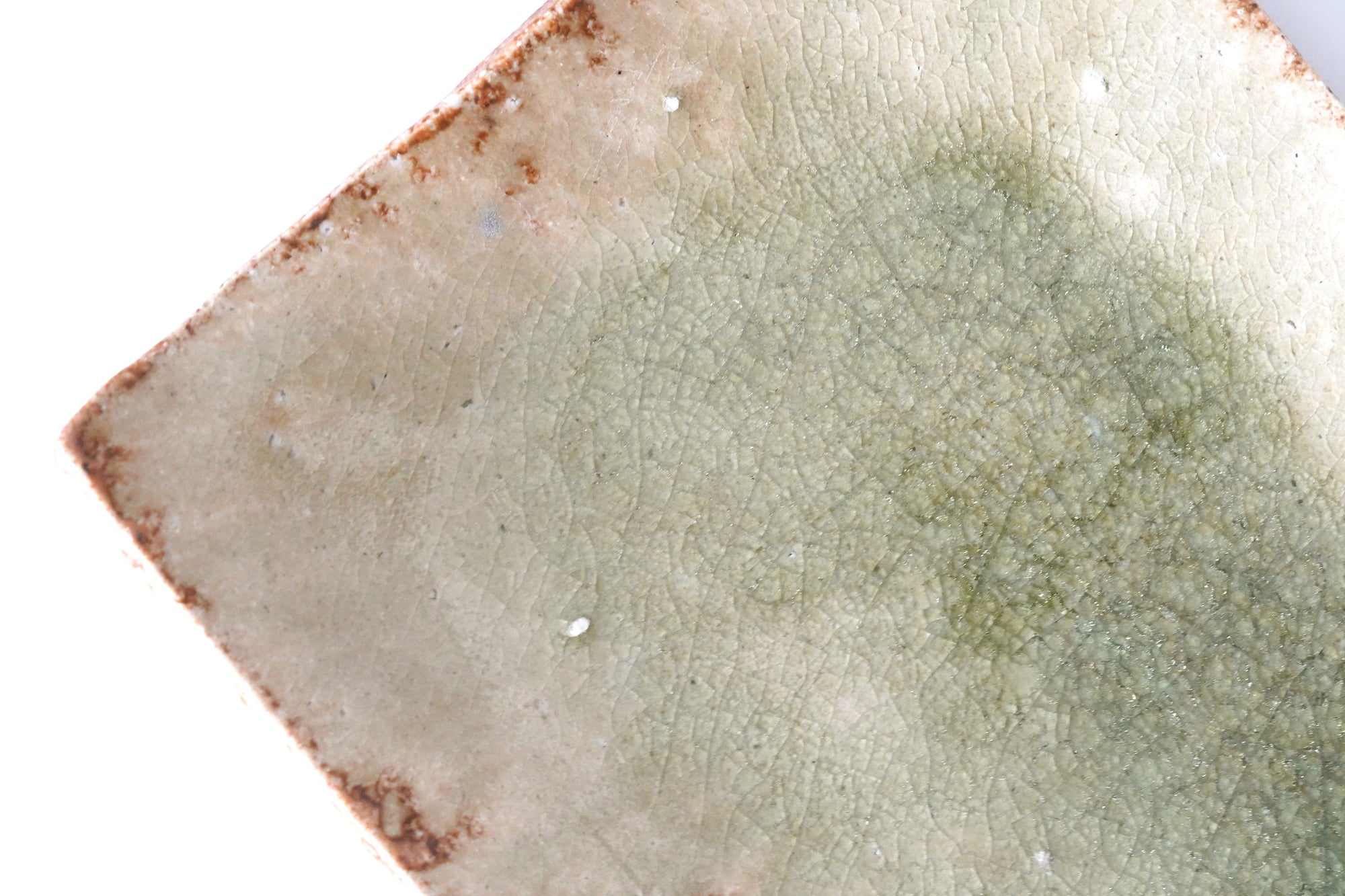Shigaraki ash glaze long square plate